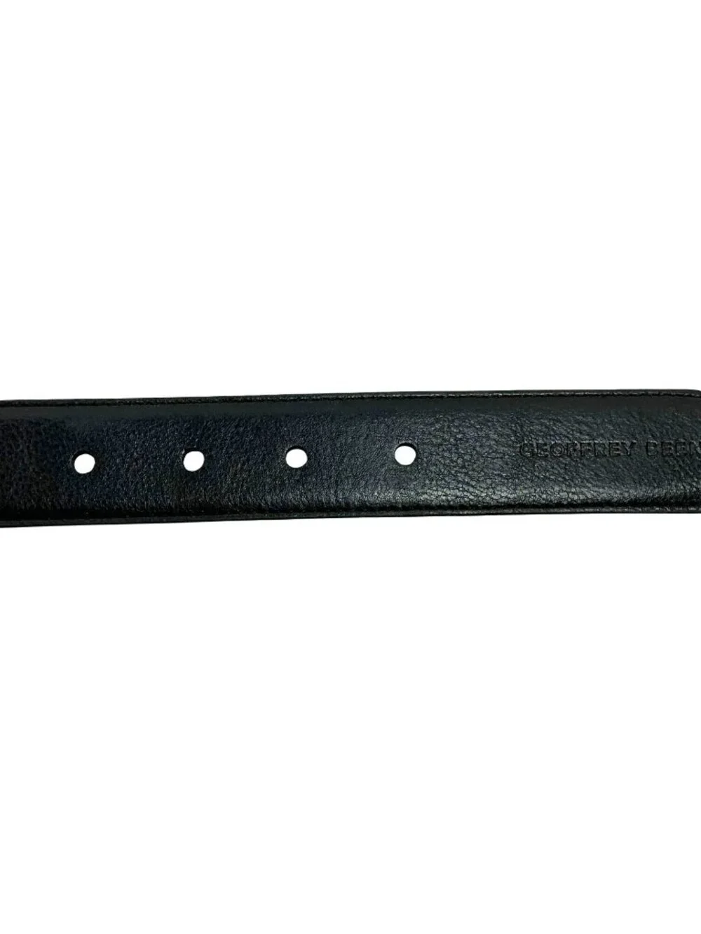 Geoffrey Beene Genuine Leather Dress Belt Mens 40/100 Black With Silver Buckle N